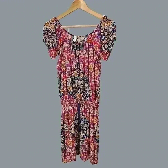 NWT Nanette Lepore Desert Diamond Off-the-Shoulder Cover Up Dress, Size Medium - Picture 2 of 5